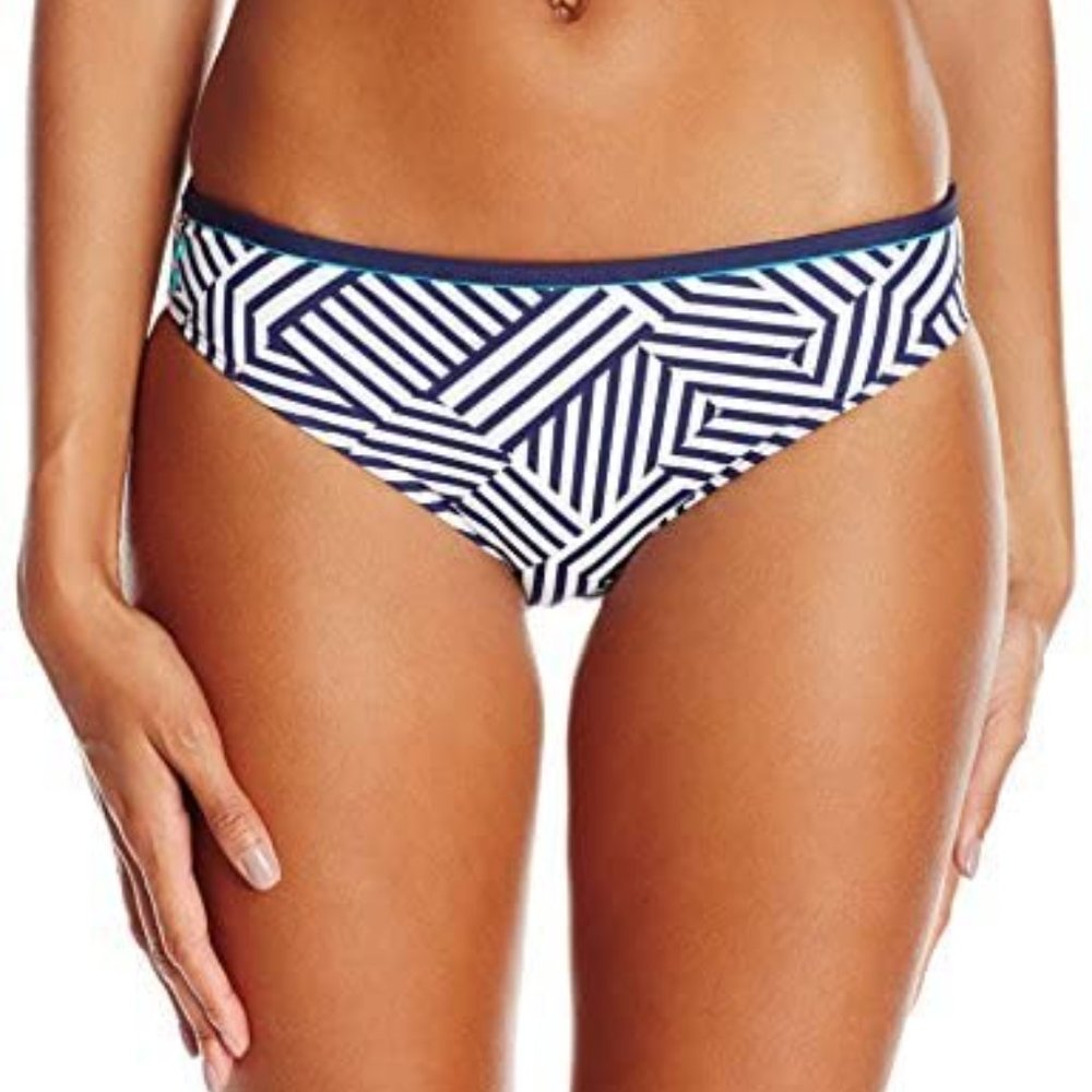 Cleo by Panache Lucille Classic Geometric Striped Bikini Bottom Size Medium